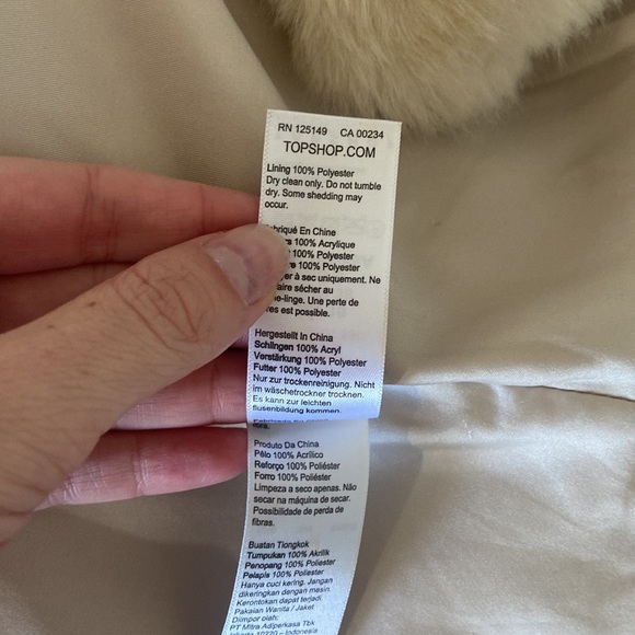 Topshop Faux Fur Cream Coat - Picture 10 of 10